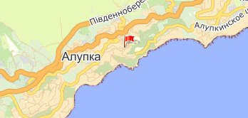 Алупка на карте Крыма