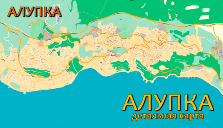 Интерактивная карта Алупки - поиск всех типов туристических объектов