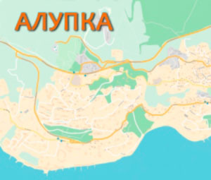 Карта алупки с достопримечательностями